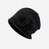 Korean three-dimensional rose flower bag head hat female autumn and winter cold hat warm simple and versatile face small pile hat tide