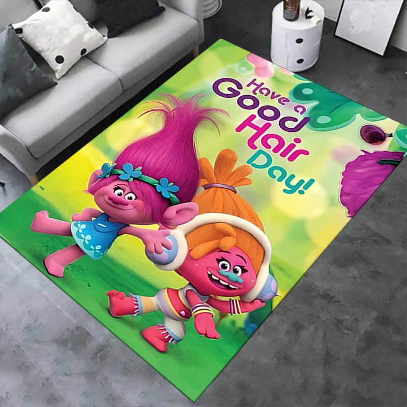 Trolls, Hair, Fun Office Carpet Soft Polyester Entrance Carpet Washable Non-slip Machine Washable Indoor Carpet Living Room Bedroom Dining T