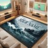 Octopus Sea Life Theme Crystal Velvet Floor Rug Personalized Custom Name Text Warm Carpet Home Decoration