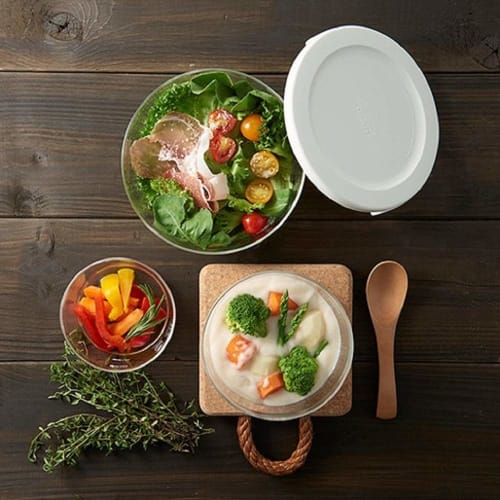 Контейнер для хранения из термостойкого стекла HARIO белого цвета, сделано в Японии SYTN-2518-OW, набор из 3 шт.