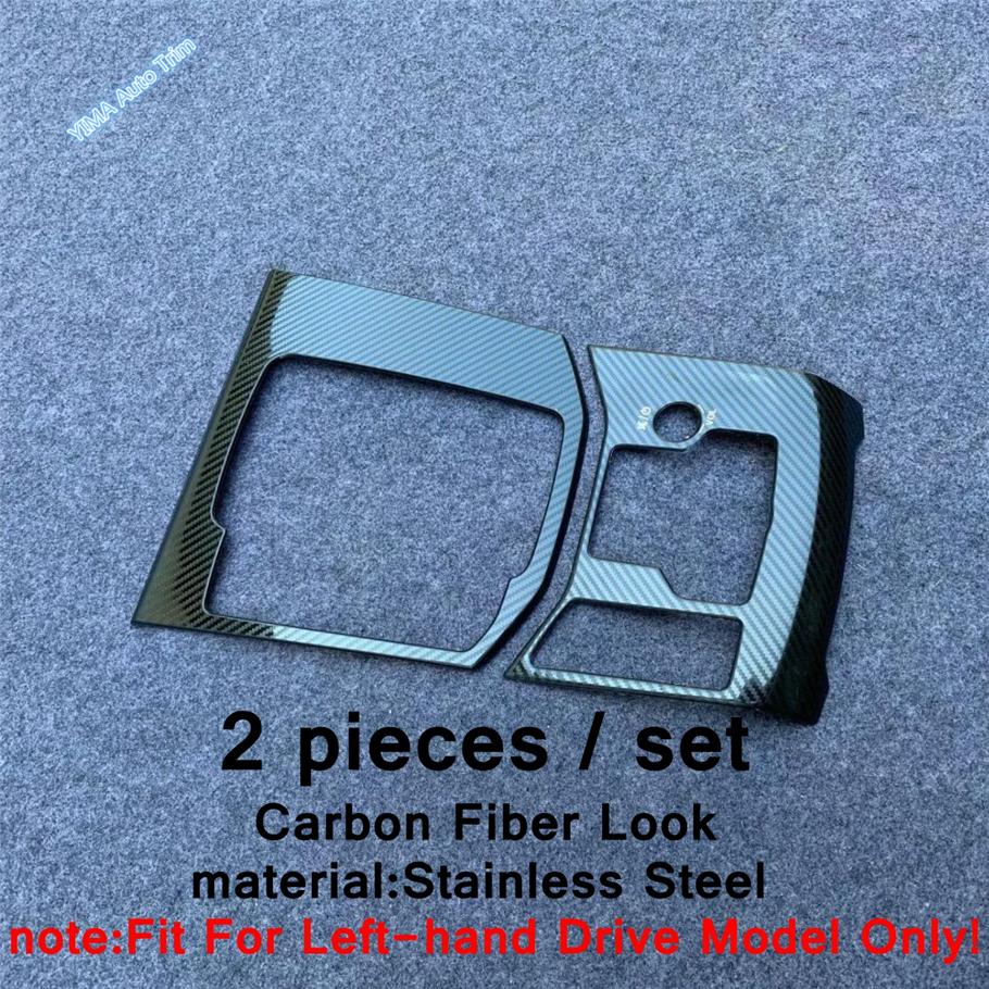 Center Control Stalls Gear Shift / Water Cup Holder Cover Trim For Mazda CX-5 CX5 2017 - 2024 ABS Matte / Carbon Fiber Interior