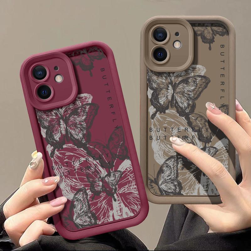Чехол-бабочка Candy Color Ink для iPhone 16 Pro 15 14 Pro Max 13 12 11 Pro Max Xr Xs X 7 8, противоударный, мягкий, тонкий чехол из ТПУ