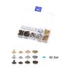 Uxcell Leather Snap Fastener Metal Press Stud Button Tool with 4 Setters and Storage 60 Sets for Clothing and Leather Sewing Kit, Box, 10mm,