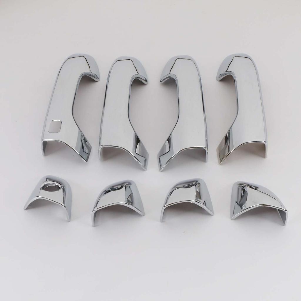 For Kia Rio 2018 Carbon Fiber Chrome Car Door Handle Cover Decor Trim Sticker Styling