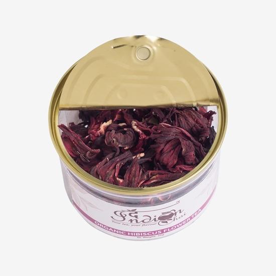 The Indian Chai - органический чай из цветов гибискуса для снижения уровня сахара и холестерина в крови, улучшения пищеварения, вкусный травяной чай, 25 грамм