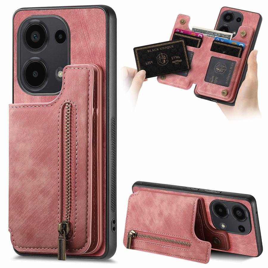 Чехол для телефона с держателем для карт на молнии, складным кошельком и фоторамкой для iPhone, Samsung, Xiaomi, Google, магнитный, совместимый с автомобильным креплением