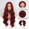MISS WIG Women Fashion Long Body Wave Lace Front Ginger Orange Wig Without Bangs Synthetic Fiber Water Wave Wig Daily Wear