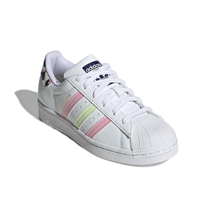 Adidas Superstar White Floral Men Sneakers Cloud-White Almost-Lime True-Pink GY3330