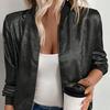 Women's Sequin Short Jackets Long Sleeve Shiny Cropped Coat Lightweight Zipper Metallic Jacket Glitter Party Disco Outfit
