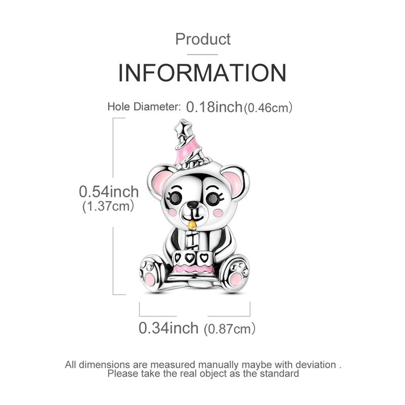 925 Silver Beads Bear Guinea Pig Owl Bee Sheep Dangle Fit Original Bracelet Making For Woman Jewelry DIY Gift