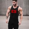 Men’s Gym Clothes Irregular Hem Tank Tops Summer Fashion Trend Street Wear Printed Sleeveless T-shirts Bodybuilding