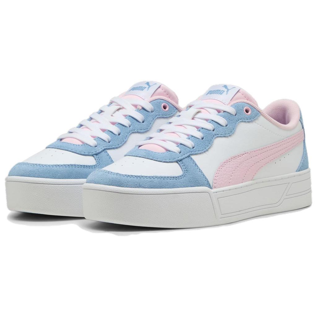 Puma Skye Series Retro Fashion Slip Resistant Durable Low Top Skate Shoes Women Sneaker White Blue 397076-03