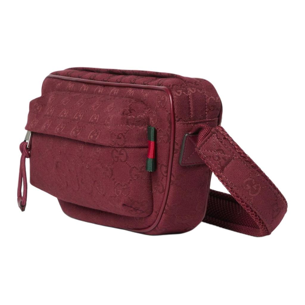 Gucci Original GG Canvas Crossbody Bag With Double G Logo And Adjustable Shoulder Strap Men crossbody bag Red 802096-FADWD-6249