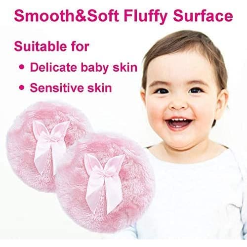 Powder Puff, Body Powder Puff, Round, Fluffy, Thick, Makeup, Loose Powder Puff, Baby Powder, Pink
