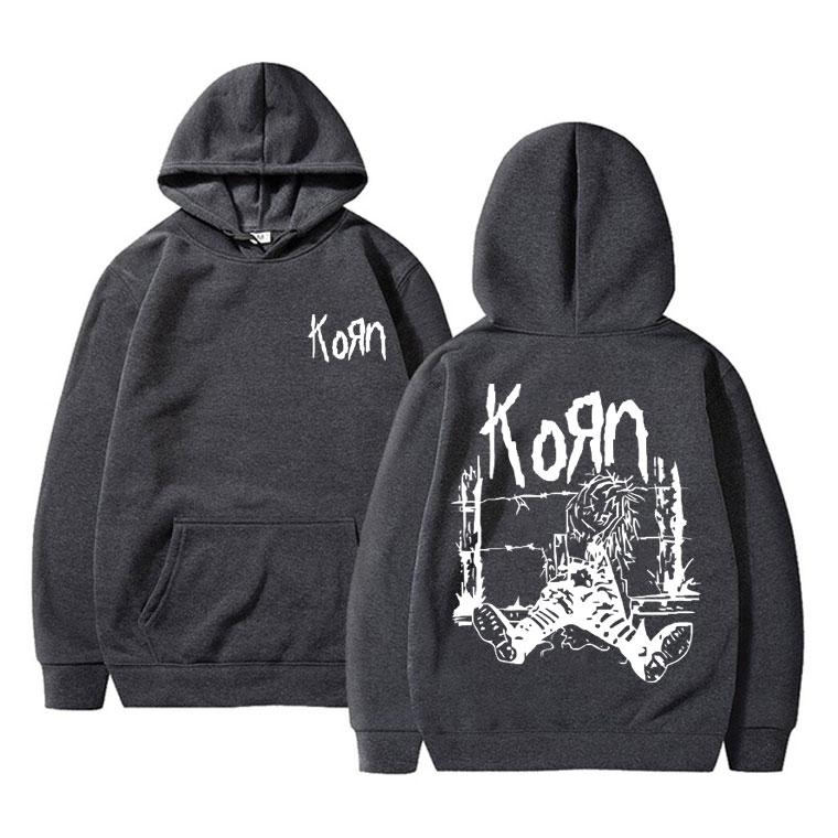 Рок-группа Korn Толстовка с рисунком унисекс Крупногабаритная уличная одежда Мужские винтажные толстовки унисекс флисовая хлопковая толстовка Фирменная одежда унисекс