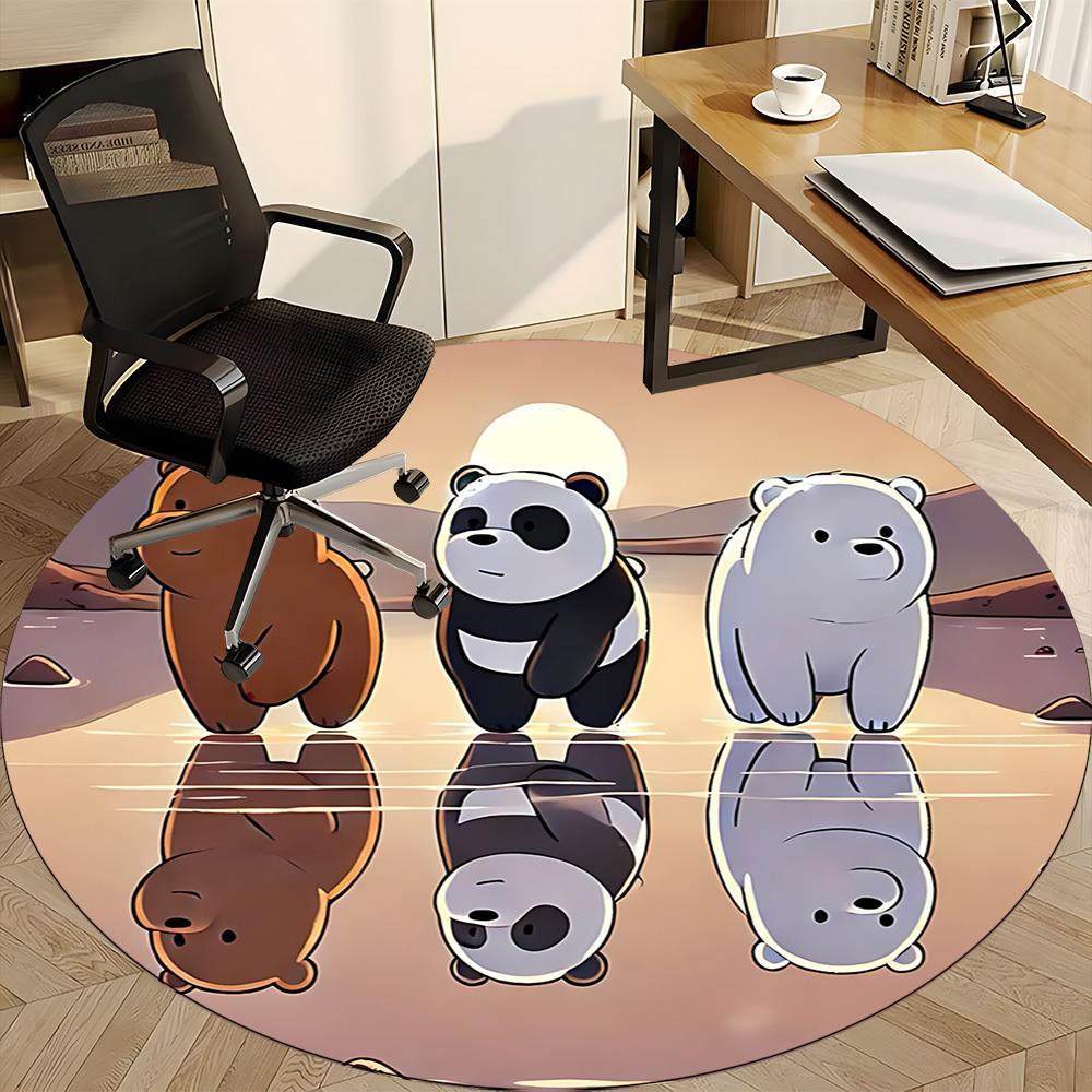 1 шт. Коврик для пола We Bare Bears Friends, круглый, для офиса, под офисные стулья, спальни, гостиной, домашний декор, декор комнаты a1022174