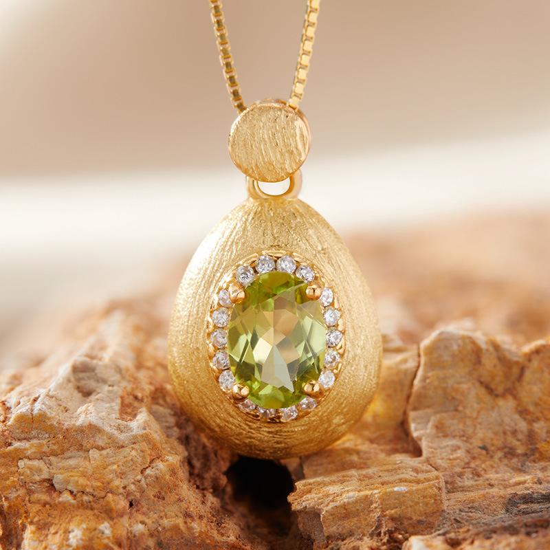 Натуральный аметистовый кулон-ожерелье женское S925 стерлинговое серебро матовое с танзанийским диопсидом топаз гранат цветной сокровище