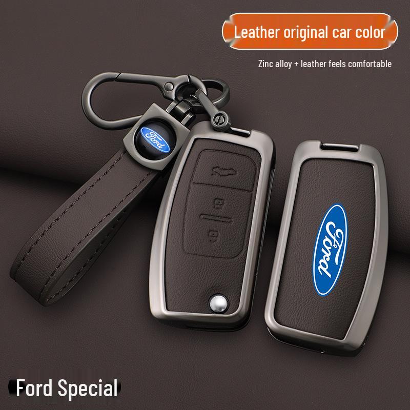 Чехол для ключа Ford Focus & Fiesta - Натуральная коровья кожа (Совместимо с моделями 09/11/12 и 16/18)