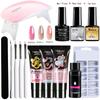 Poly Nail Gel Set With 6W UV LED Lamp Dryer for Extension Nail Manicure Tool Kit Nail Gel Polish Kit Quick Building Polygels Set