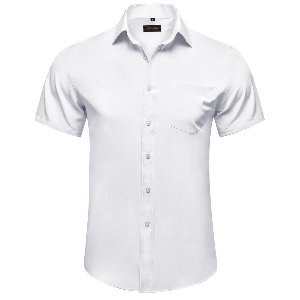Men's Dress Shirt Short Sleeve Business Formal Shirt Regular Fit Button Up Shirts