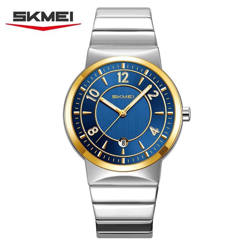 Mens Quartz Watch Waterproof Business Wrist Watch with Date Function Stainless Steel Strap Casual Analog Watch