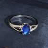 Hot Blue Zircon Ring Shiny AAA Attend Wedding Event Party Anniversary Gift High Quality Boutique Jewelry Ring for Women's
