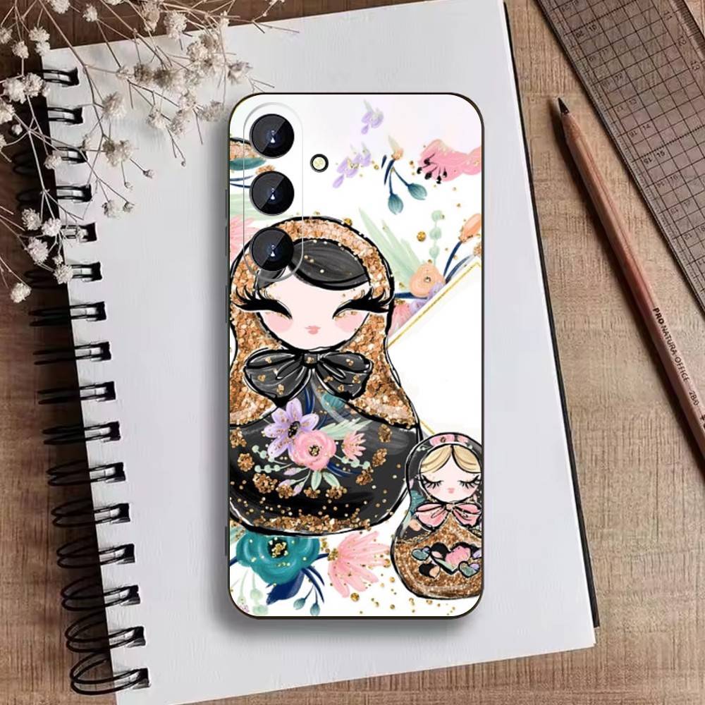 T-Russian Dolls Matryoshka Phone Case For Samsung Galaxy A73,A72,A71,A70,A52,A51 Others Soft Black Cover