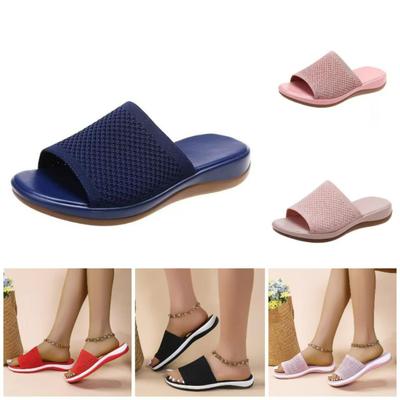 Женские легкие пляжные шлепанцы на платформе с толстой полиуретановой подошвой и плетеным дизайном