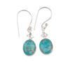 Blue Copper Turquoise Gemstone 925 Sterling Silver Pretty Jewelry Earrings Gift EE-6-36