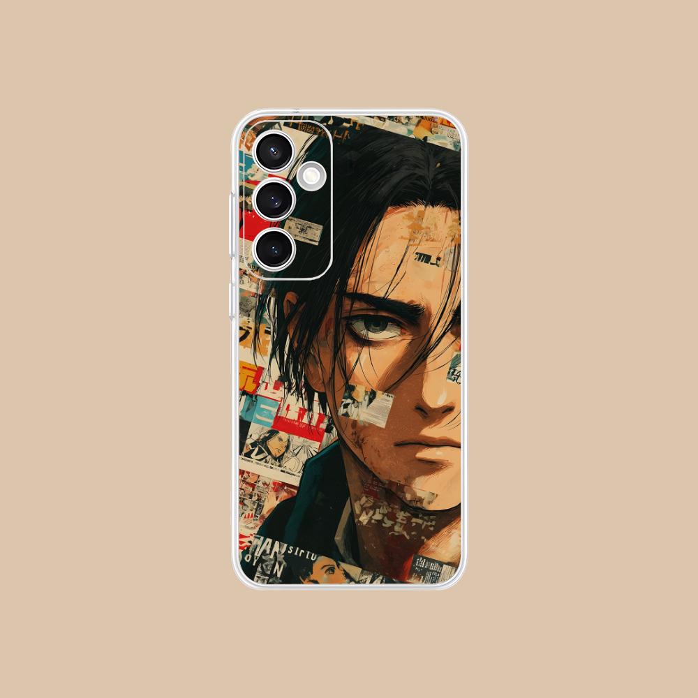 Прозрачный чехол для мобильного телефона AOT Эрен Йегер для Samsung Galaxy S25 S24 S23 S22 S21Plus FE Ultra Цветная крышка