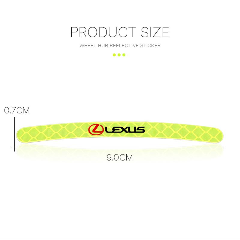 Diamond Grade Reflective Wheel Hub Sticker Decals Decoration For Lexus F SPORT LBX NX RX 350h 450h ES UX 300e GS GX IS LS LX CT