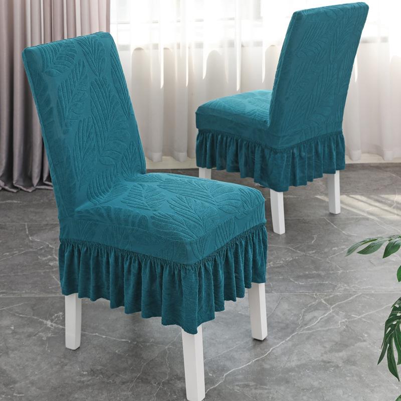 Simple Four Seasons Universal Household Chair Cover Hotel Restaurant Jacquard Skirt Elastic Chair Package Chair Cover