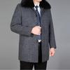 Men Woolen Coat Autumn Wool Jacket Thick Winter Wool Blend Coat Mens Pea Coat Fur Liner Detachable Real Rabbit Fur