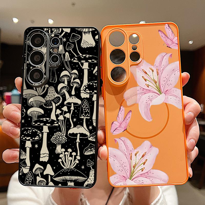 Магнитный чехол для телефона с цветами для Samsung Galaxy S26 S25 S24 S23 Ultra S25 S24 FE A57 A56 A37 A17 5G A55 A26 A36 A35