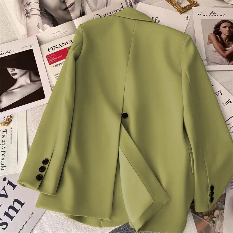 Korean Style Leisure Coat Small Suit with Back Slit Design for Spring and Autumn