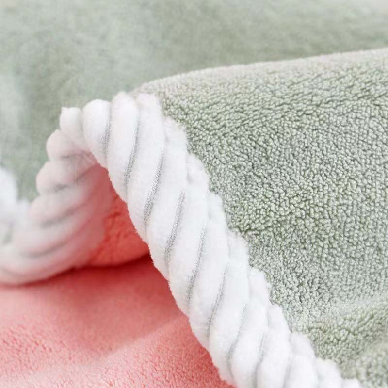 Quick-dry Double-layer Hair Towel For Women Thickened Super Absorbent Adult Student Bath Towel Home Hair Wrap Bath Cap