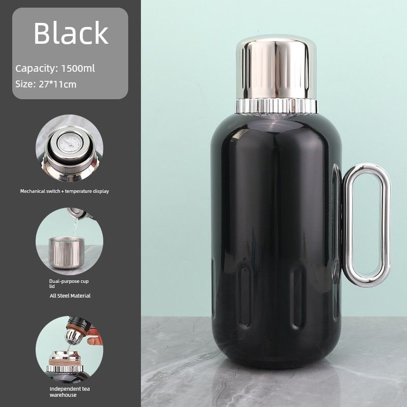 Large Capacity Thermos Cup Ikea 316 Stainless Steel Thermos Pot Household High-End Mechanical Temperature Display Teapot Warm Water Kettle