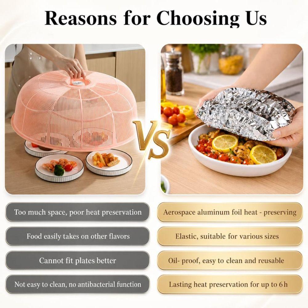 10/20Pcs Reusable Aluminum Foil Covers Thickened Food Storage Covers Food Covers Kitchen Storage