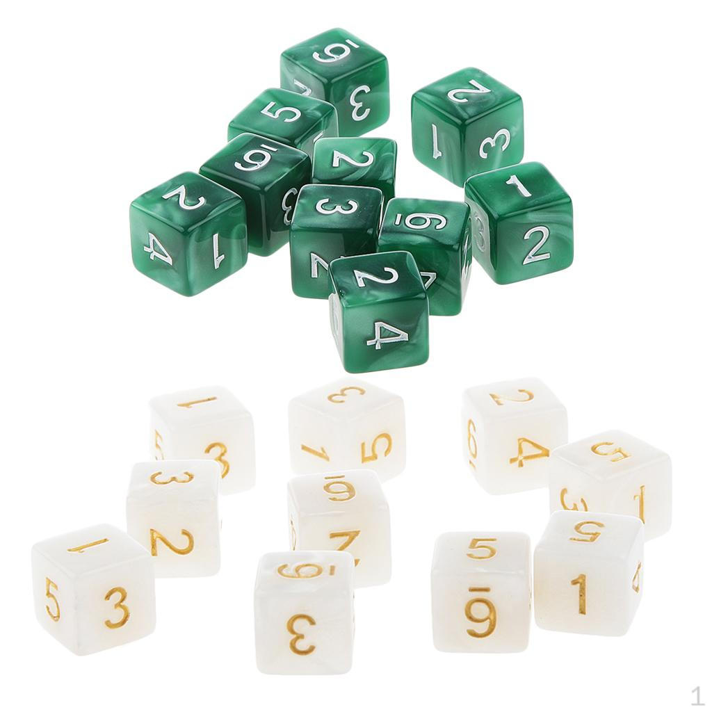 20 шт. Непрозрачный набор D6 Шестигранный кубик Место для