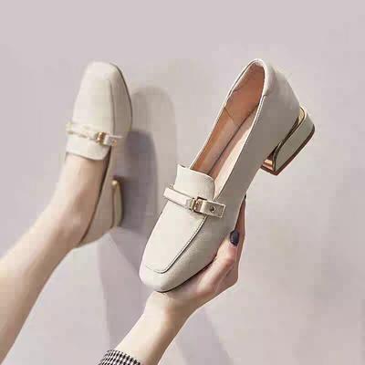 Британские туфли Xiaoxiangfeng Small Leather Shoes Женские туфли на низком каблуке Single Shoes Женские универсальные туфли на толстом каблуке с одной педалью