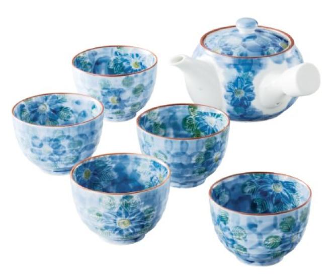 Arita Ware Inner and Outer Tessenka Teapot Set 5 (1 Teapot, Teacups)
