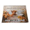 Highland Cow Calendar 2026 Scottish Cow Wall Calendar Hanging Monthly Planner Animal Calendar for Farmhouse Home Wall Decor