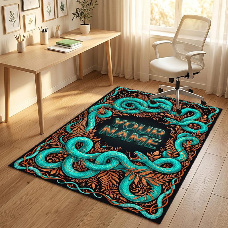 Decorative Artwork Theme Crystal Velvet Rug Personalized Custom Name Text Soft Floor Mat Home Decor