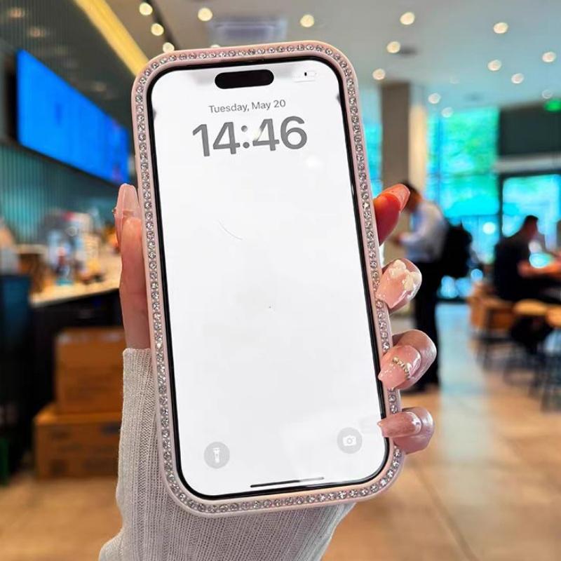 Двусторонний бриллиантовый чехол для телефона для iPhone 13 14 Plus 15 16 Pro Max, ослепительный чехол градиентного цвета для iPhone 12 11, жесткие чехлы