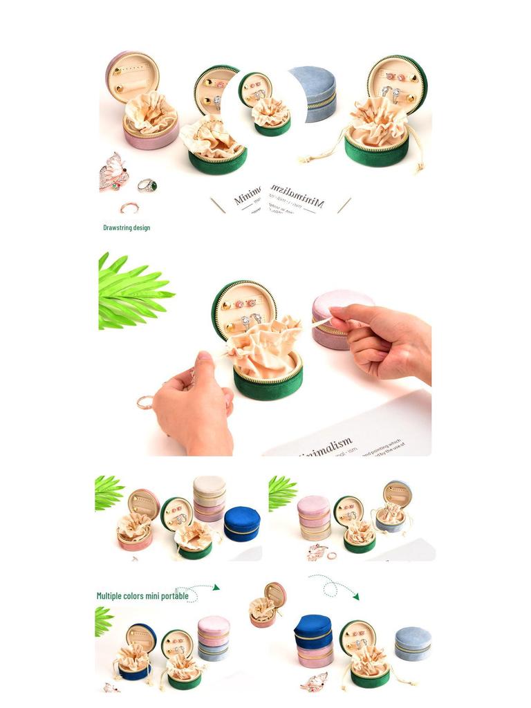 Портативная бархатная шкатулка для украшений в форме сердца для ожерелий и серег - маленькая, большой вместимости