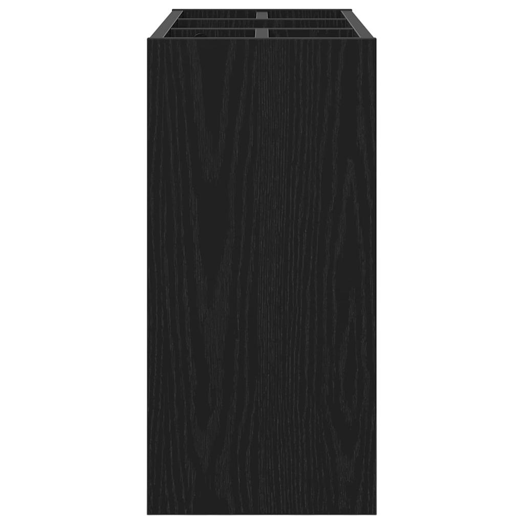 Umbrella Stand Black Oak Look 65 x 24 x 50 cm