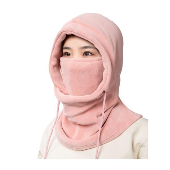 Шарф-капюшон Шапка Женская Мужская Осень Зима Головной убор для верховой езды Однотонный Регулируемая кулиска Защита лица Головной убор