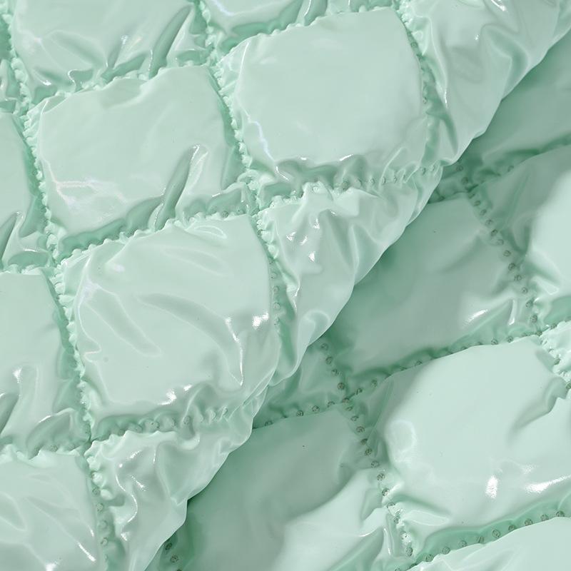 Матовая стеганая ткань из ПУ кожи с ультразвуковым тиснением, стеганая хлопковая композитная ткань для одежды, багажа, ширина 137 см