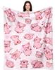 Pig Blanket Gifts Warm Flannel Pig Themed Throw Blanket Pigs Blankets Decor B...