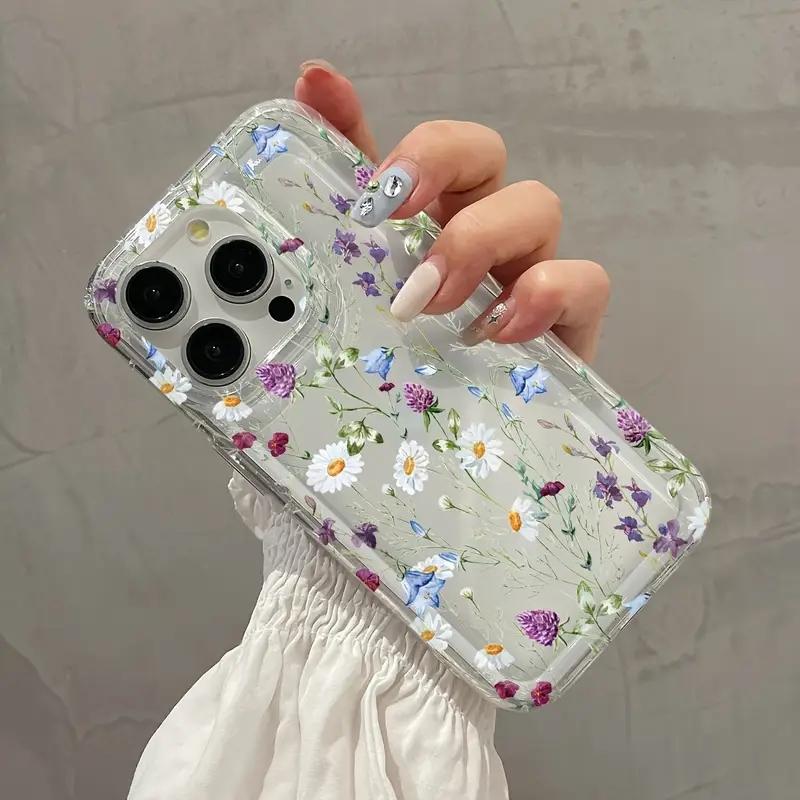 Прозрачный чехол для телефона с цветочным принтом для iPhone 17 16 15 14 13 12 11 Mini Pro Max X XR 8 7 Plus SE 2, мягкая задняя крышка